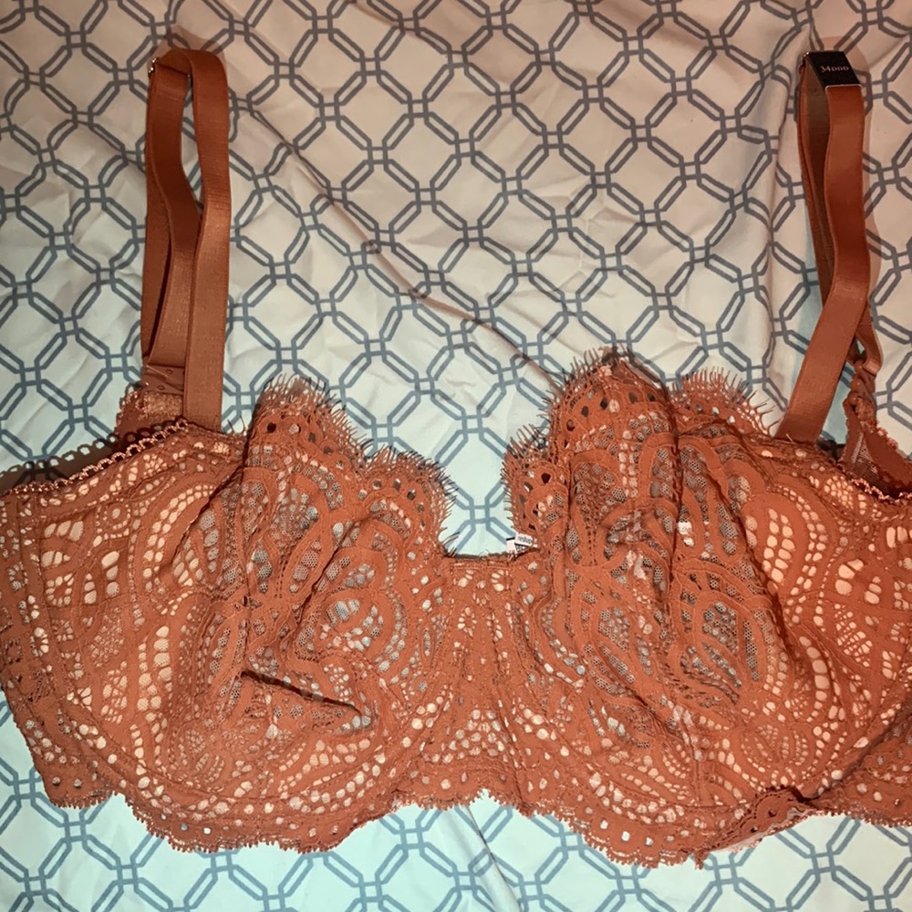 Victoria's Secret Lace Bra in Rust Orange